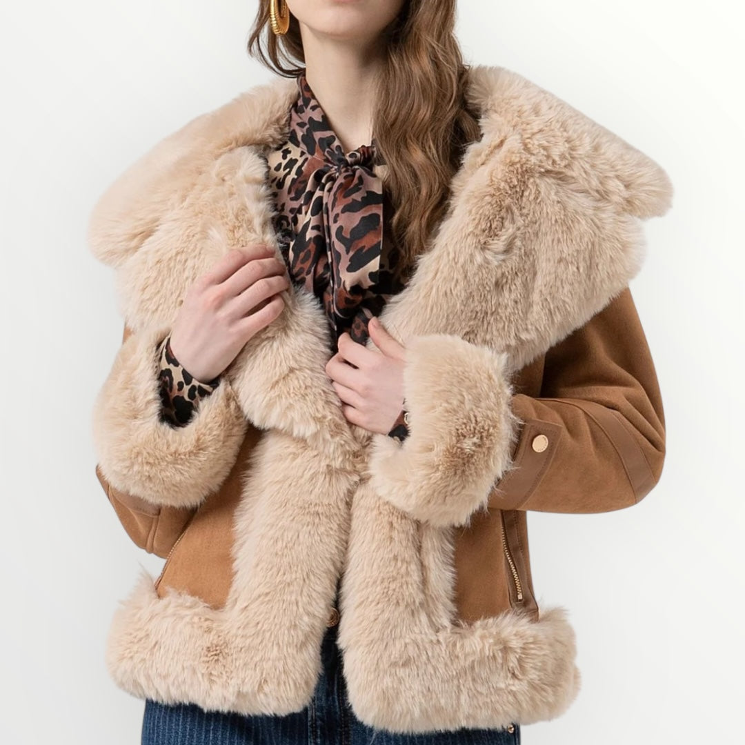 FRACOMINA - MONTONE CON INSERTI IN PELLICCIA