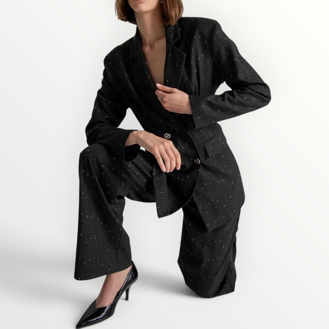 FRACOMINA - PANTALONE GESSATO CON LUREX