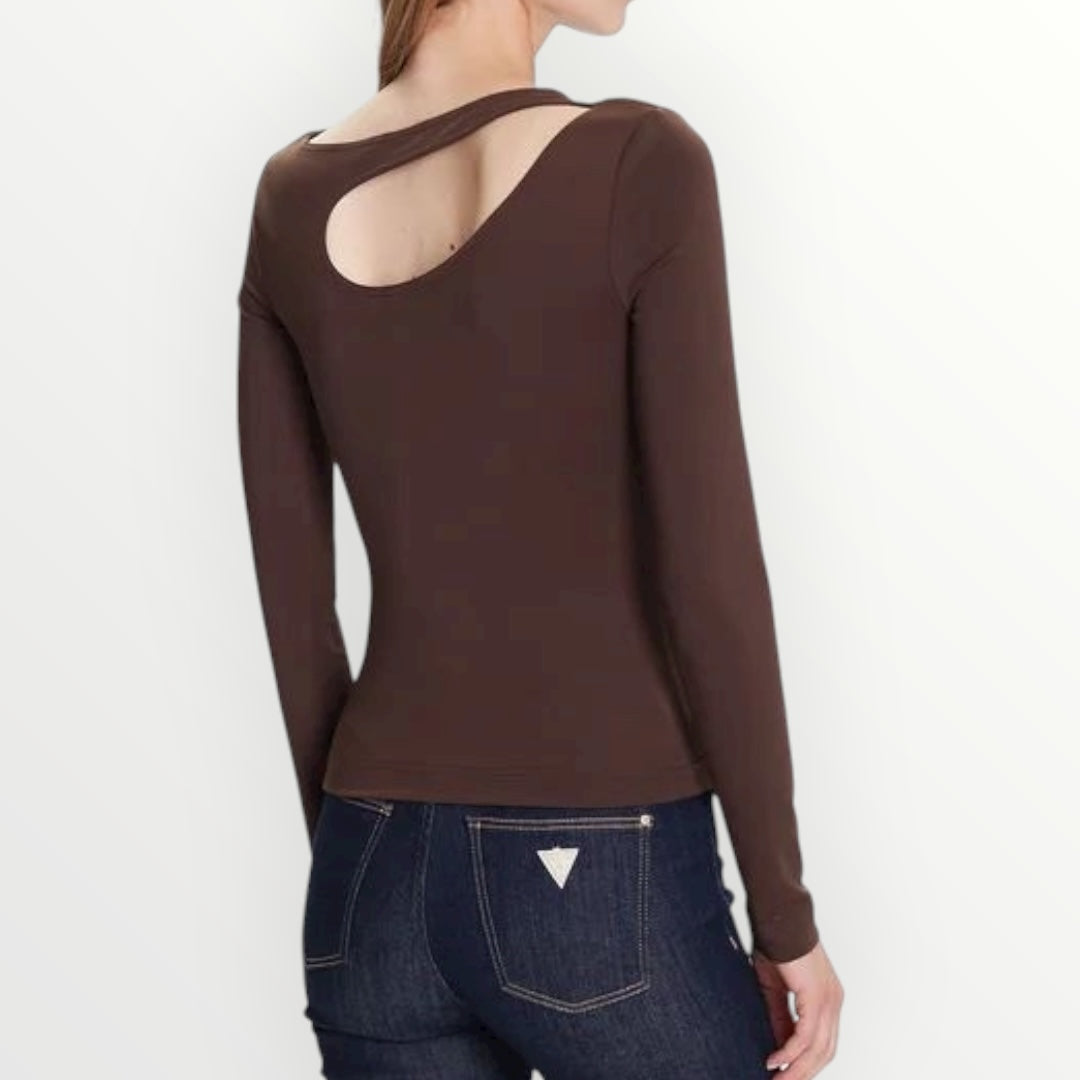 GUESS - MAGLIA CON CUT-OUT E LOGO