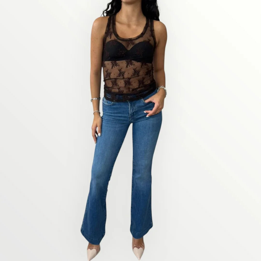 IMPERIAL - CANOTTA IN PIZZO TRASPARENTE