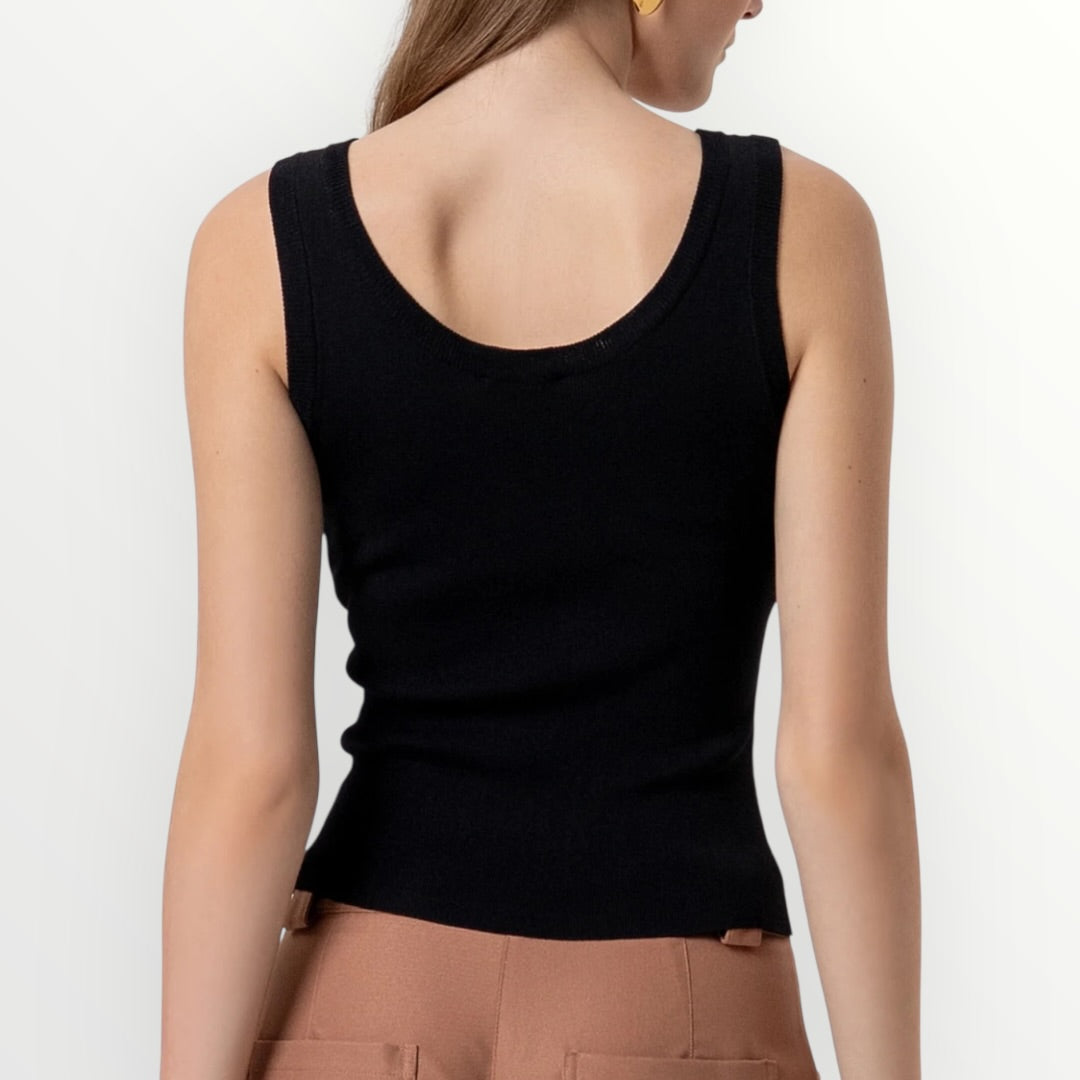 FRACOMINA - TOP IN MAGLIA CON BRILLANTINI