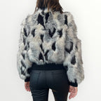 AYFEE - BOMBER IN ECO-PELLICCIA CON INSERTO A COSTINA