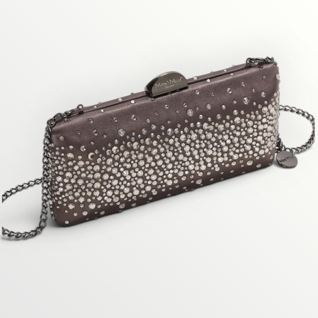 MIMI' MUA' - BORSA CLUTCH CON STRASS SPARSI