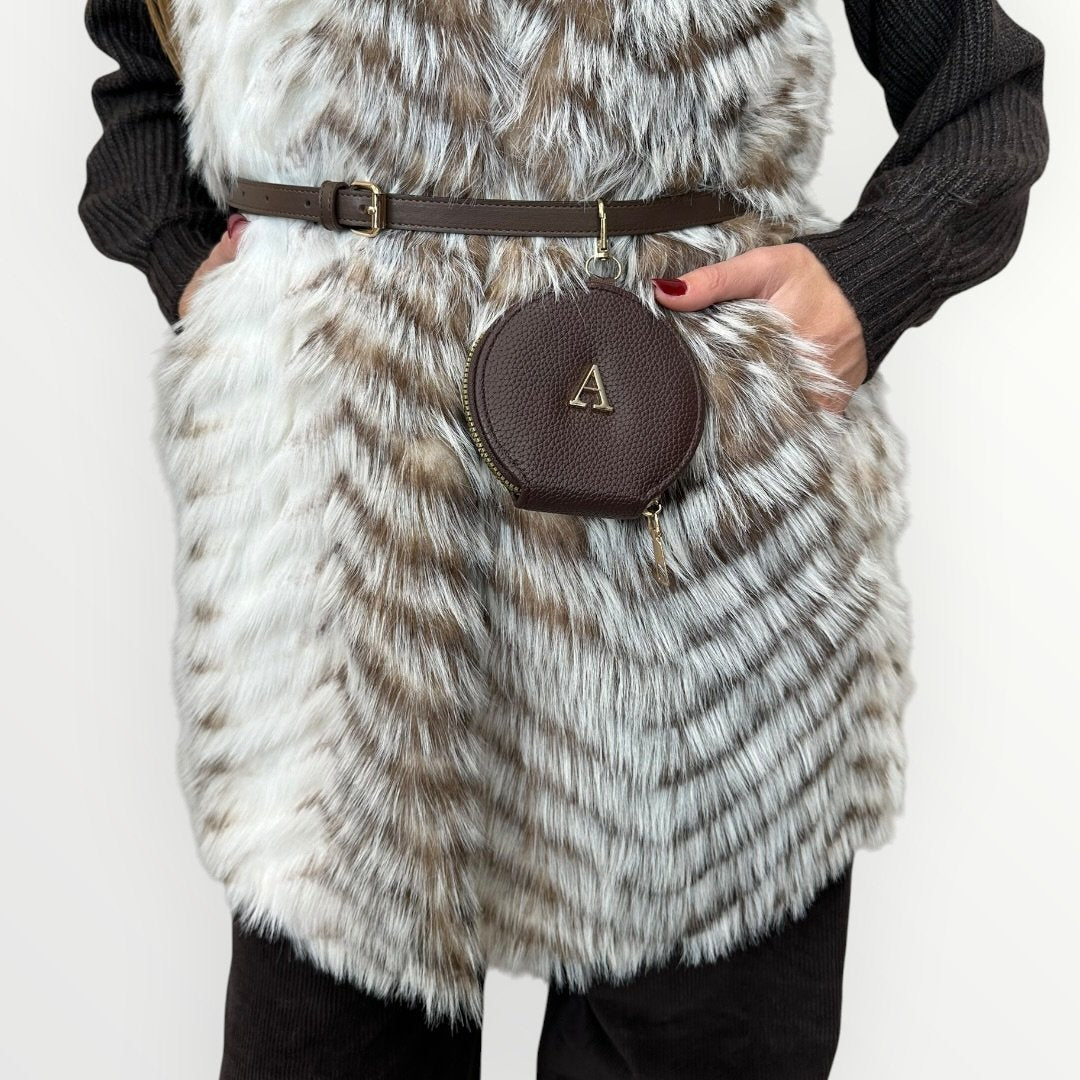 AYFEE - GILET IN ECO-PELLICCIA CON CINTURINA IN VITA