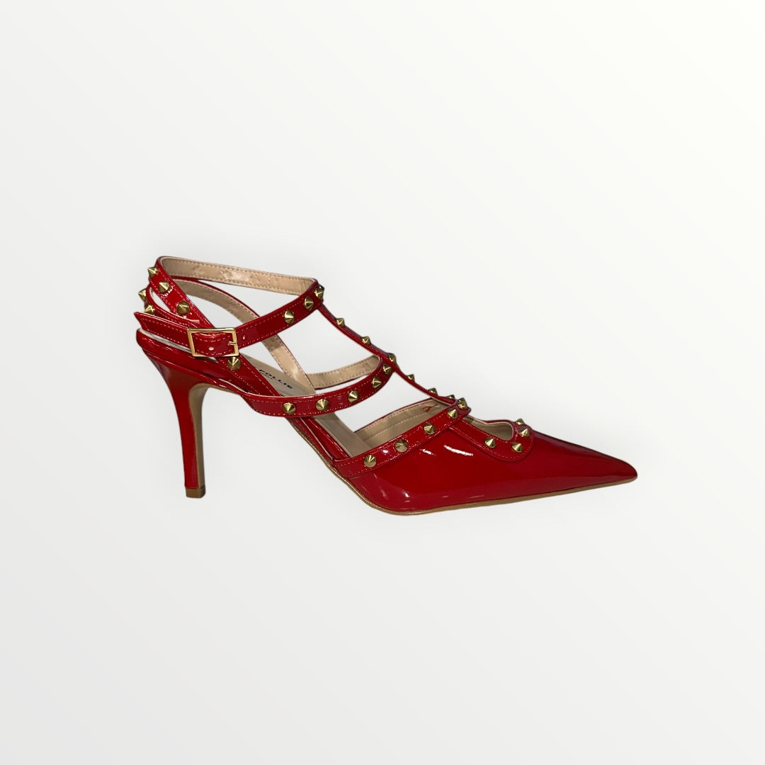 DIVINE FOLLIE - DECOLLETE IN VERNICE LUCIDA CON BORCHIE