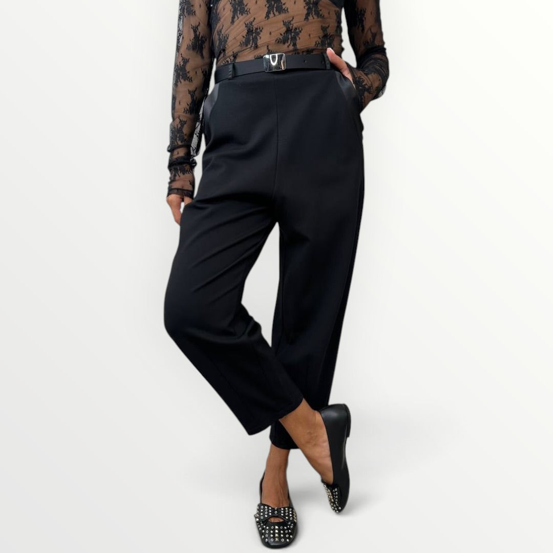 IMPERIAL - PANTALONE IN PUNTO MILANO CON CINTURA