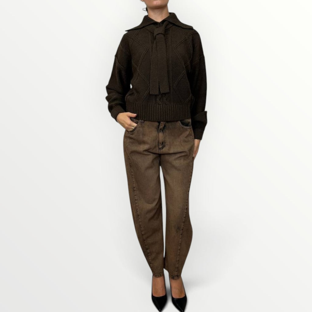 HAVEONE - MAGLIA CON CRAVATTINO