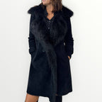 NO SECRETS - CAPPOTTO CON REVER IN ECO-PELLICCIA