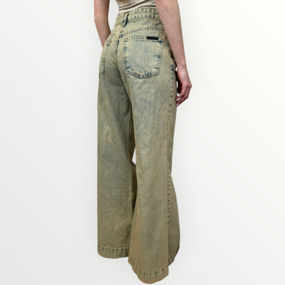 KING KONG - JEANS A ZAMPA EFFETTO VINTAGE