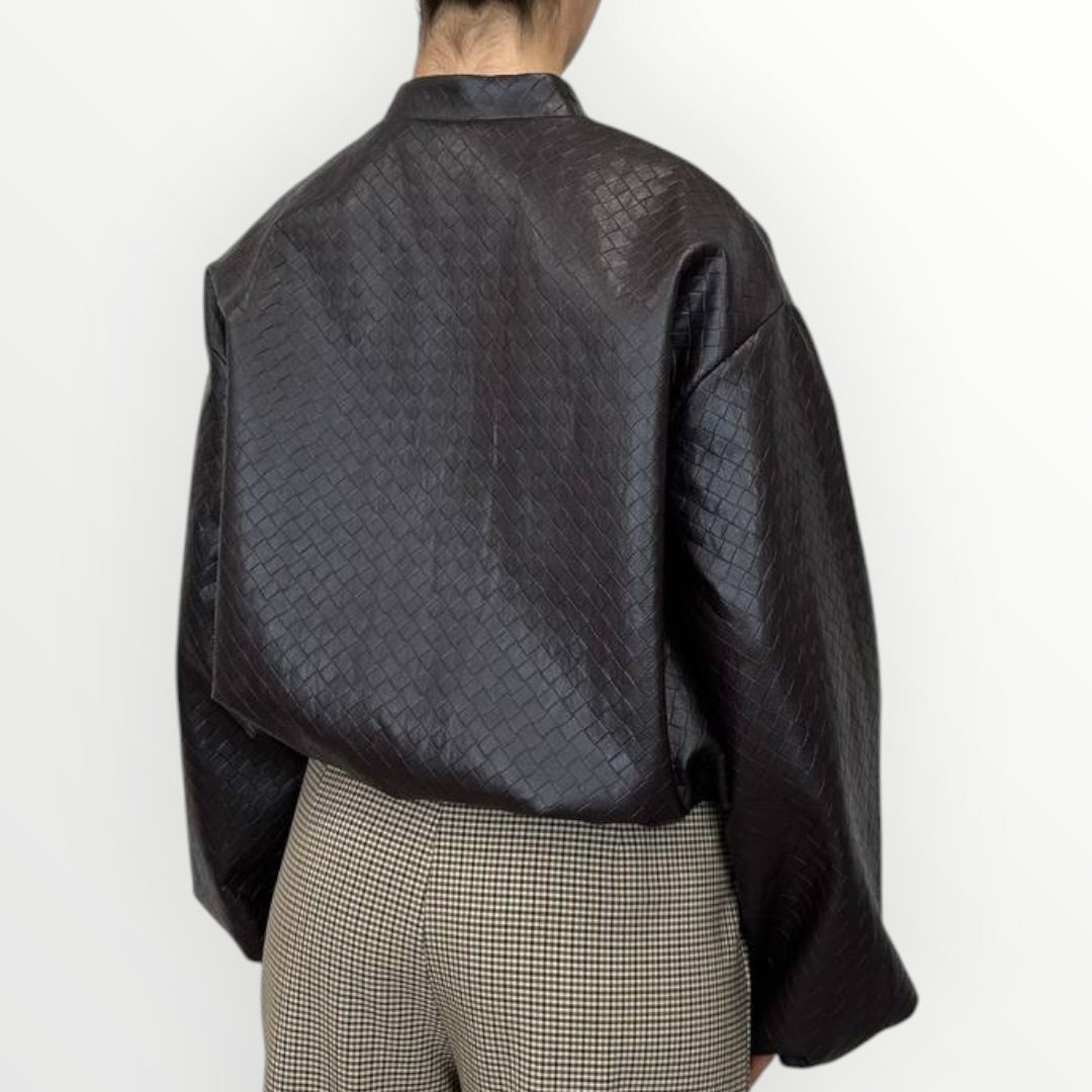 IMPERIAL - BOMBER IN ECO-PELLE INTRECCIATO