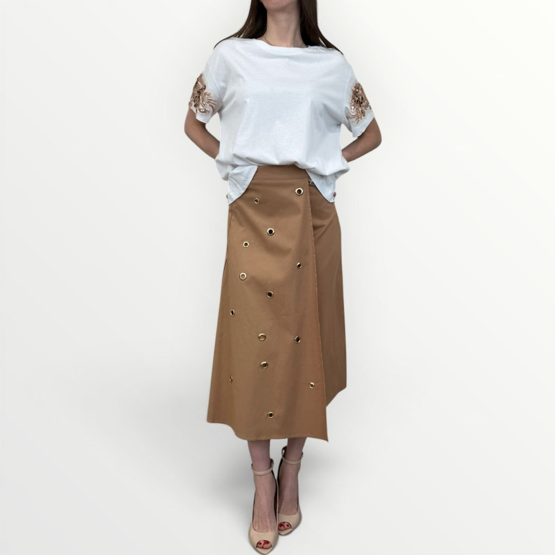 MOTEL - T-SHIRT A MANICA CORTA CON PERLINE
