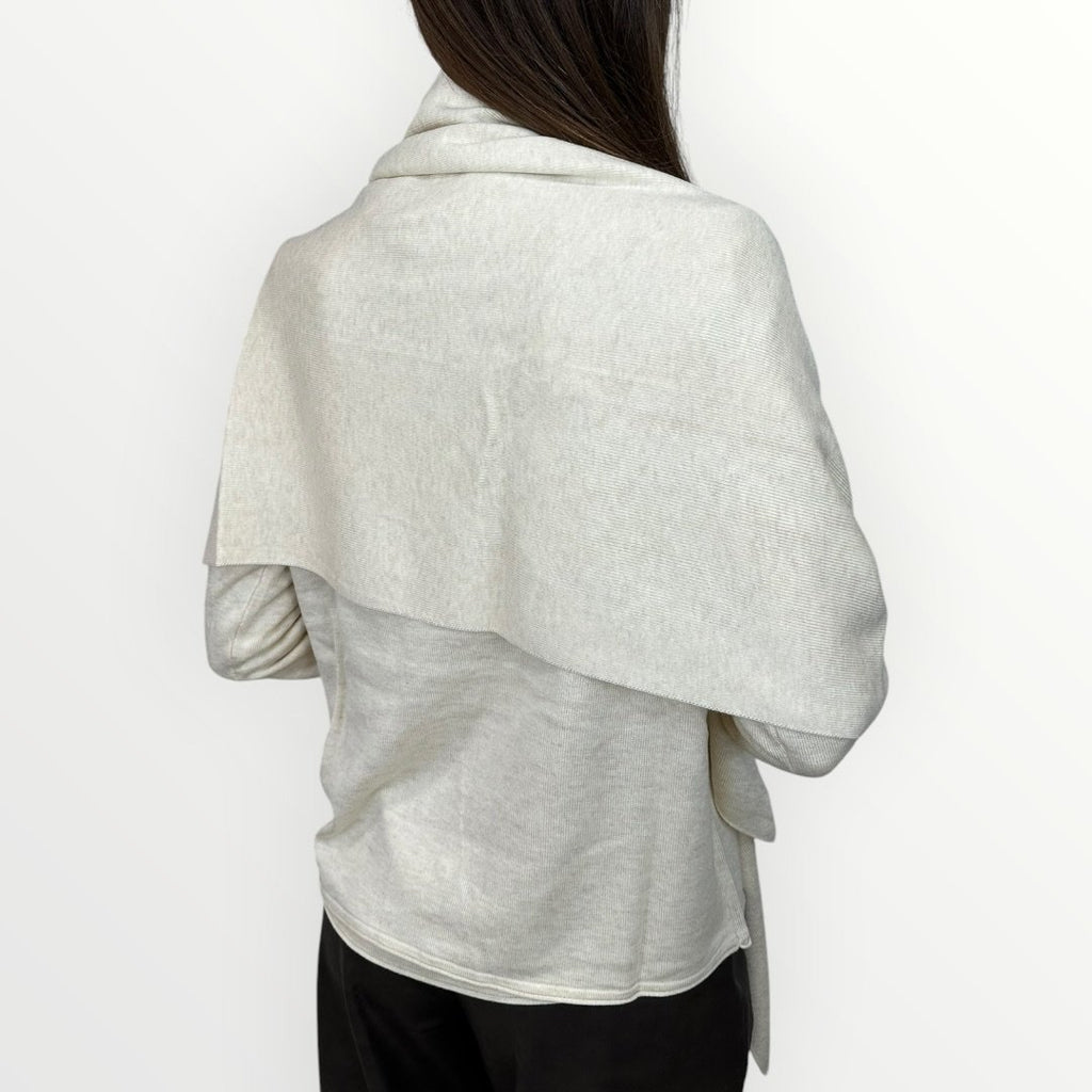FERRONE - CARDIGAN CON SCIARPINA TONO SU TONO
