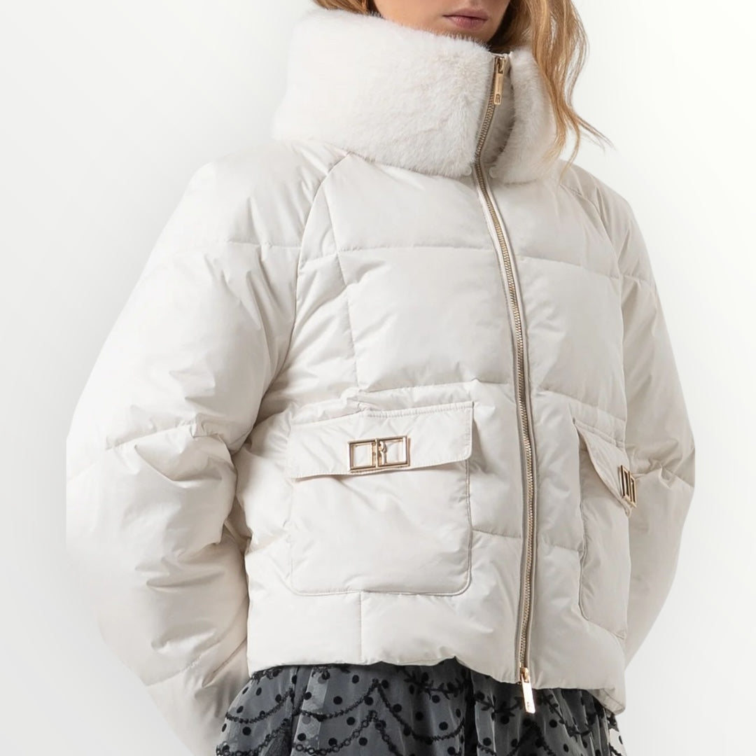 FRACOMINA - PIUMINO CON COLLO DI PELLICCIA