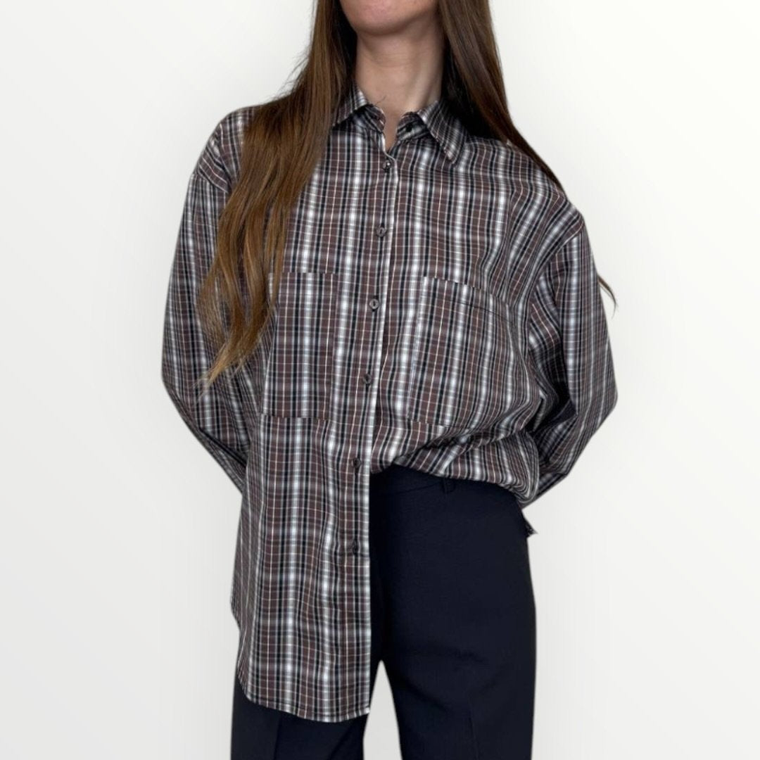 HAVEONE - CAMICIA A QUADRETTINI CON TASCHINO