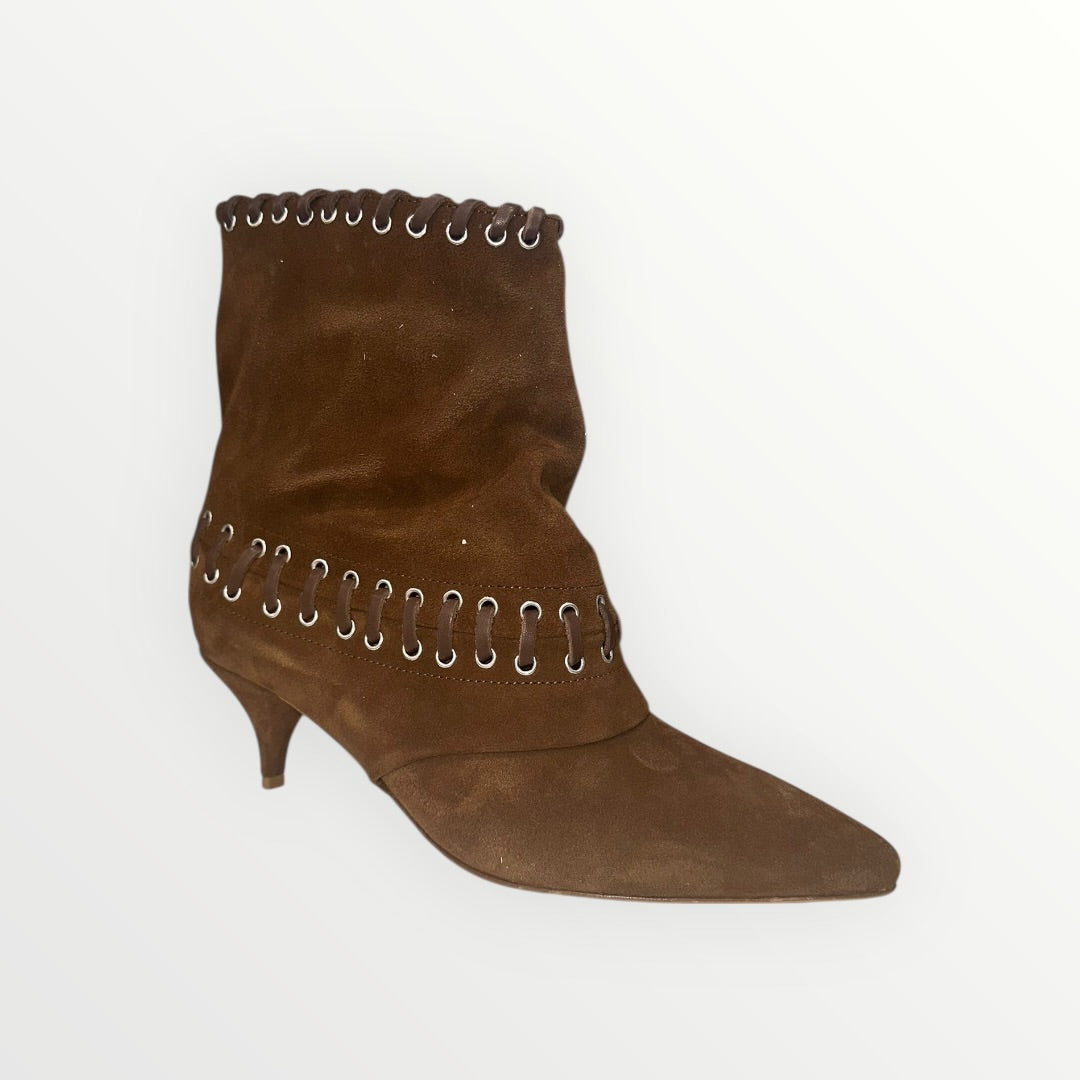 OVYE' - STIVALETTO SCAMOSCIATO BASSO STRINGATO