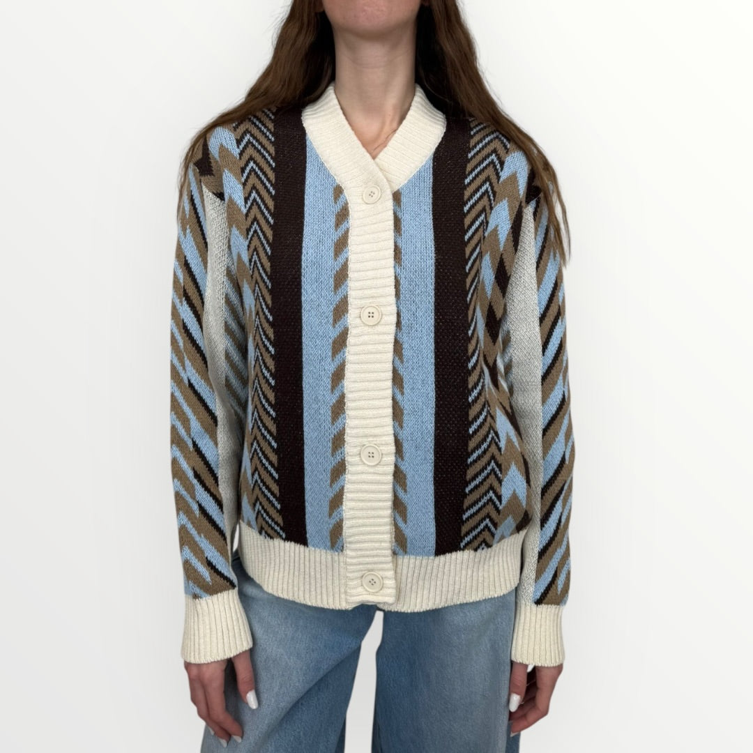 HAVEONE - CARDIGAN MOTIVO GEOMETRICO