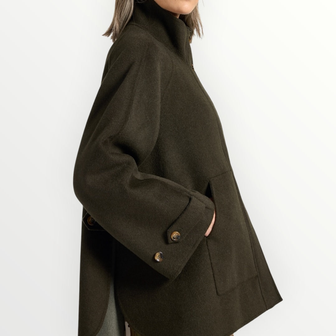 ELENA MIRO' - CAPPOTTO IN MISTO LANA A COLLO ALTO