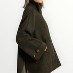 ELENA MIRO' - CAPPOTTO IN MISTO LANA A COLLO ALTO