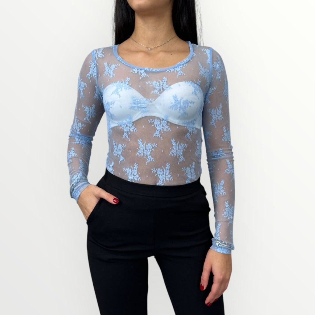 IMPERIAL - T-SHIRT A MANICA LUNGA IN PIZZO