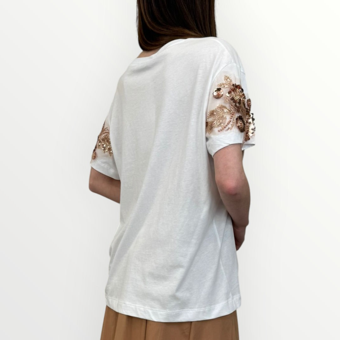 MOTEL - T-SHIRT A MANICA CORTA CON PERLINE