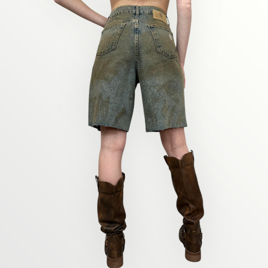 HAVEONE - BERMUDA IN DENIM SPENNELLATO