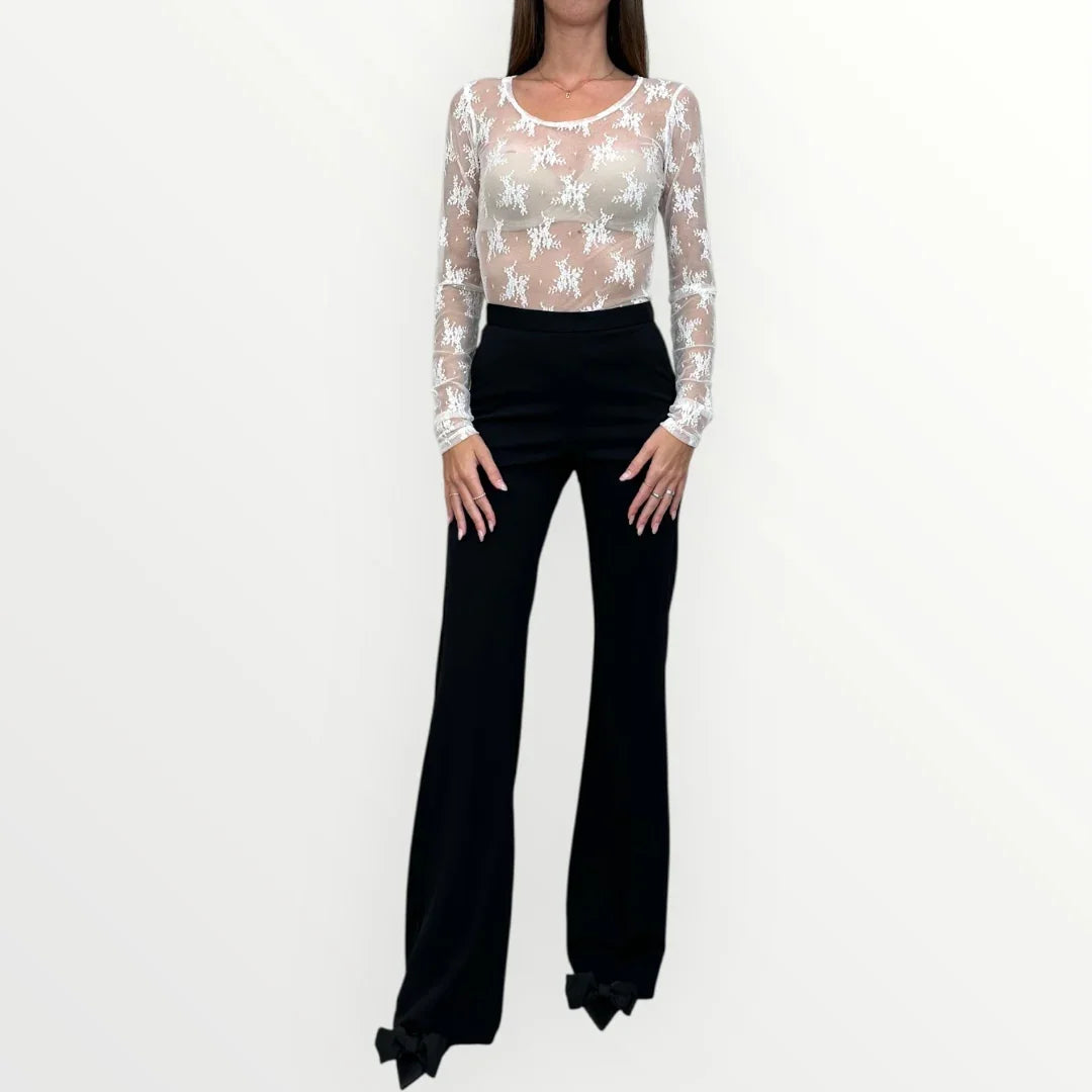 IMPERIAL - T-SHIRT A MANICA LUNGA IN PIZZO