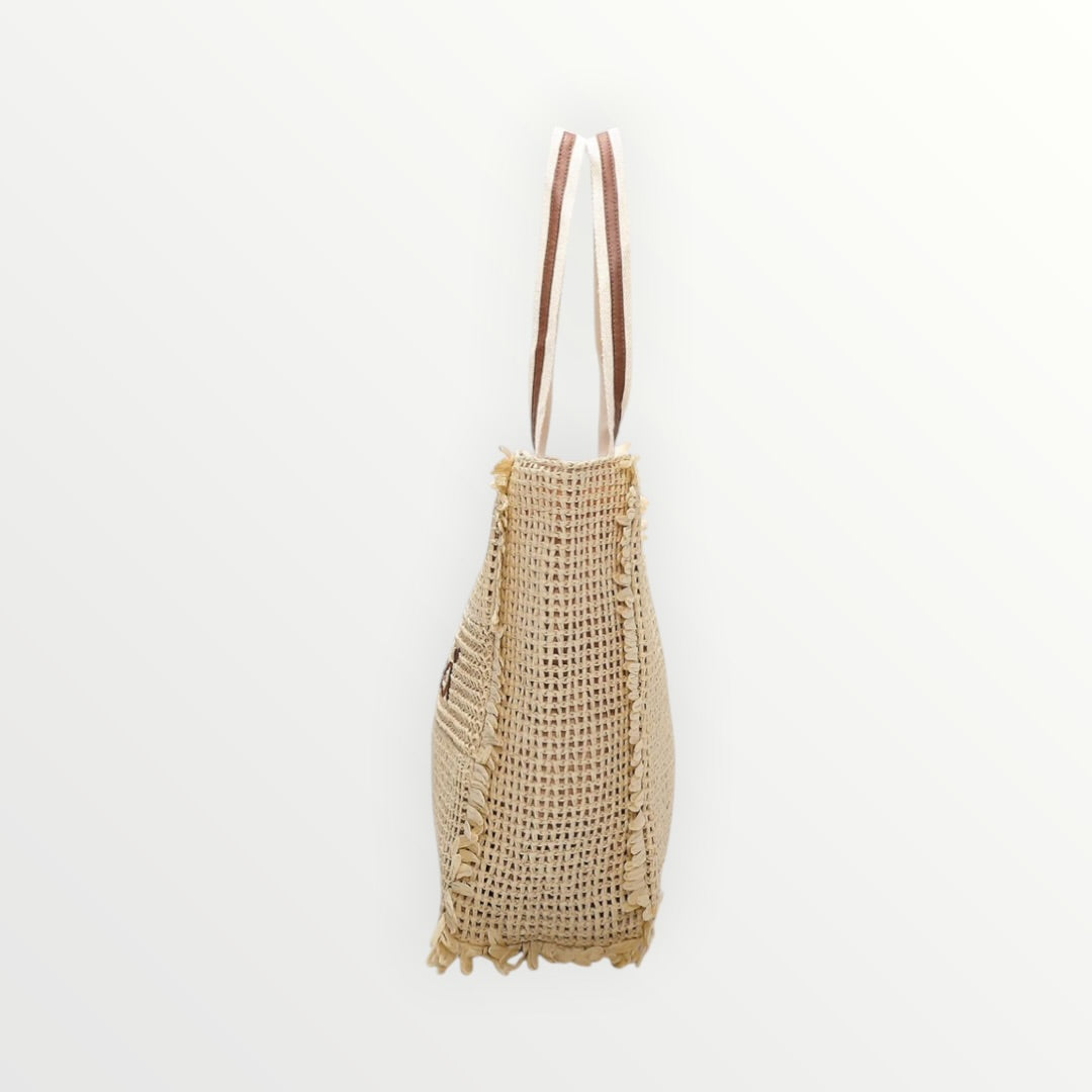 MIMI' MUA' - BORSA IN RAFIA CON FRANGE