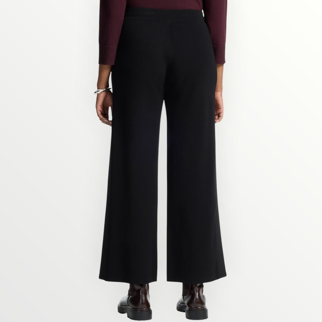 ELENA MIRO' - PANTALONE A PALAZZO IN MAGLIA CON COULISSE