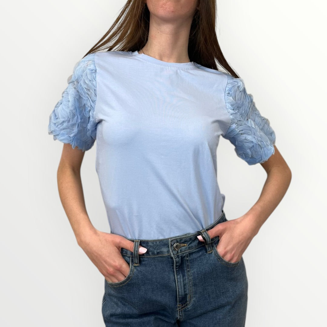 NO SECRETS - T-SHIRT CON MAICHE DI VOILE