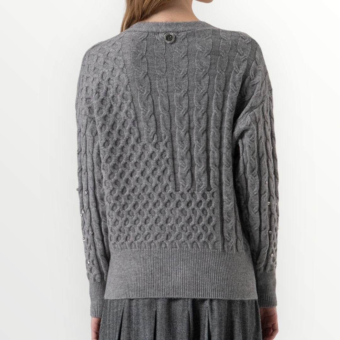 FRACOMINA - CARDIGAN CON PUNTO TRECCIA