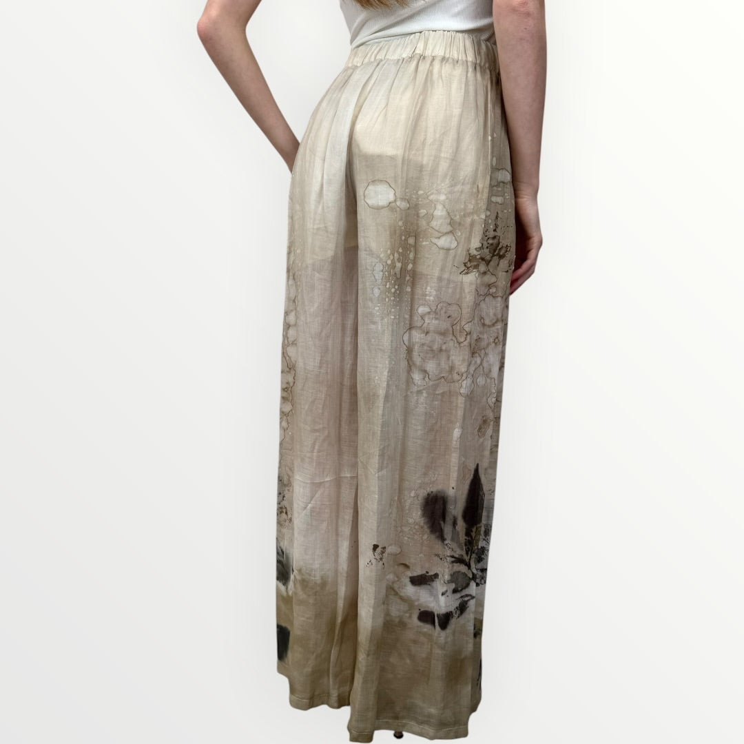 SOUVENIR - PANTALONE A PALAZZO STAMPA FANTASIA