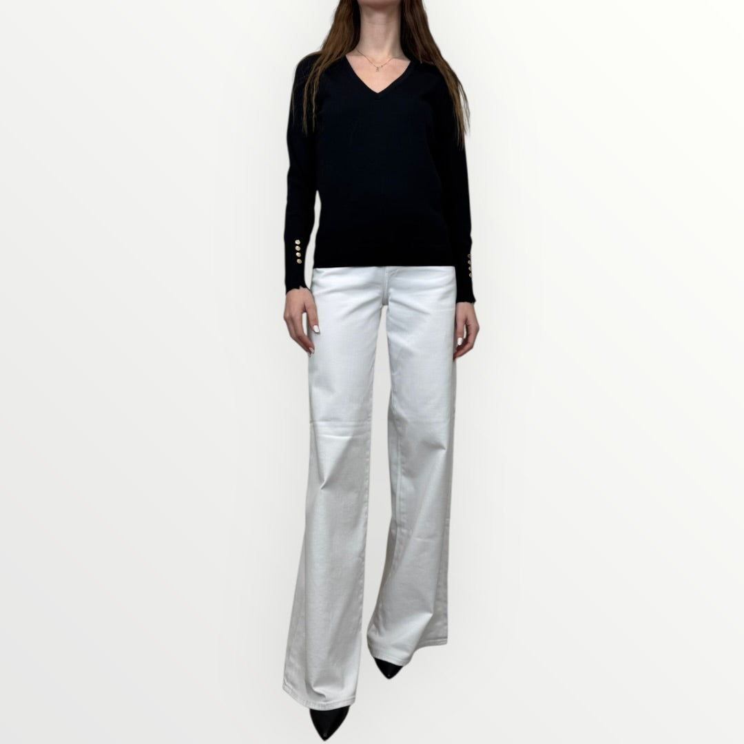 FRACOMINA - MAGLIA SLIM CON SCOLLO A V