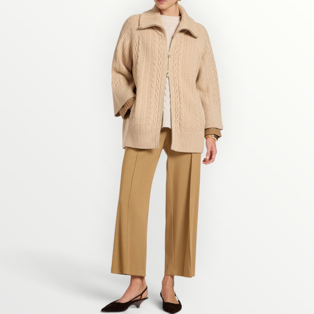 ELENA MIRO' - CARDIGAN A TRECCE COLLO ALTO