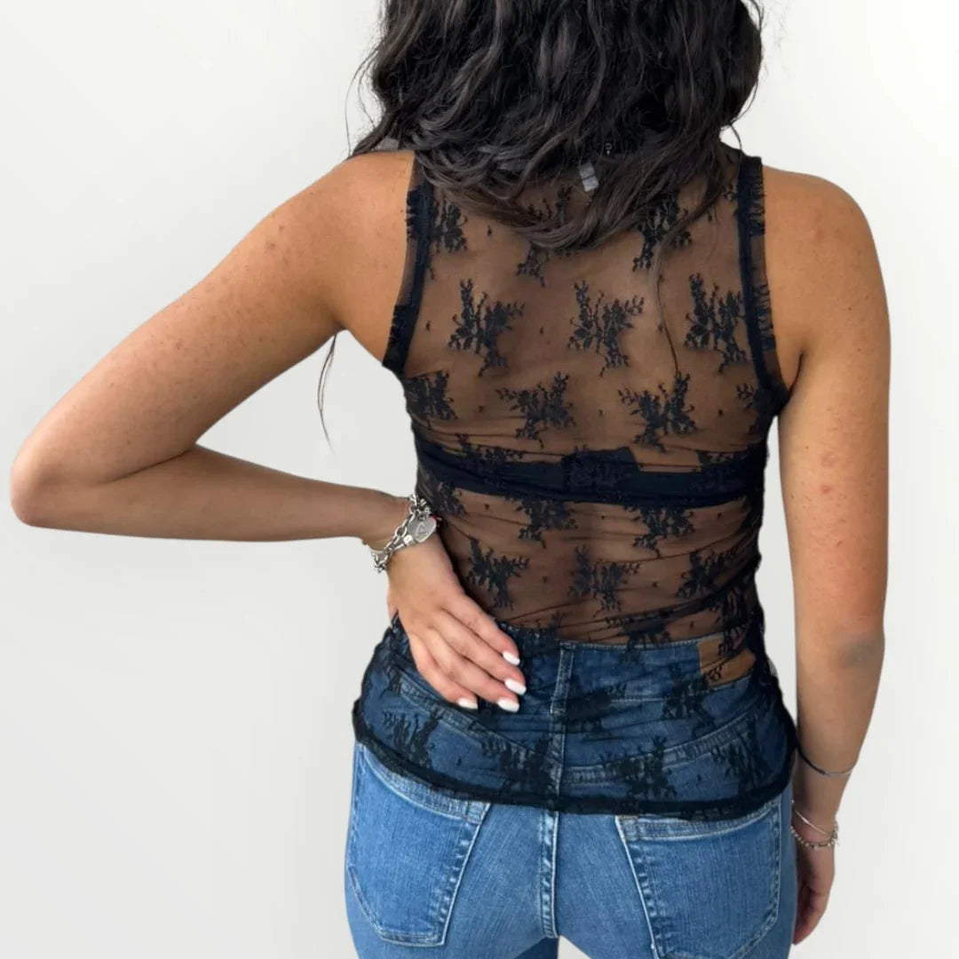 IMPERIAL - CANOTTA IN PIZZO TRASPARENTE