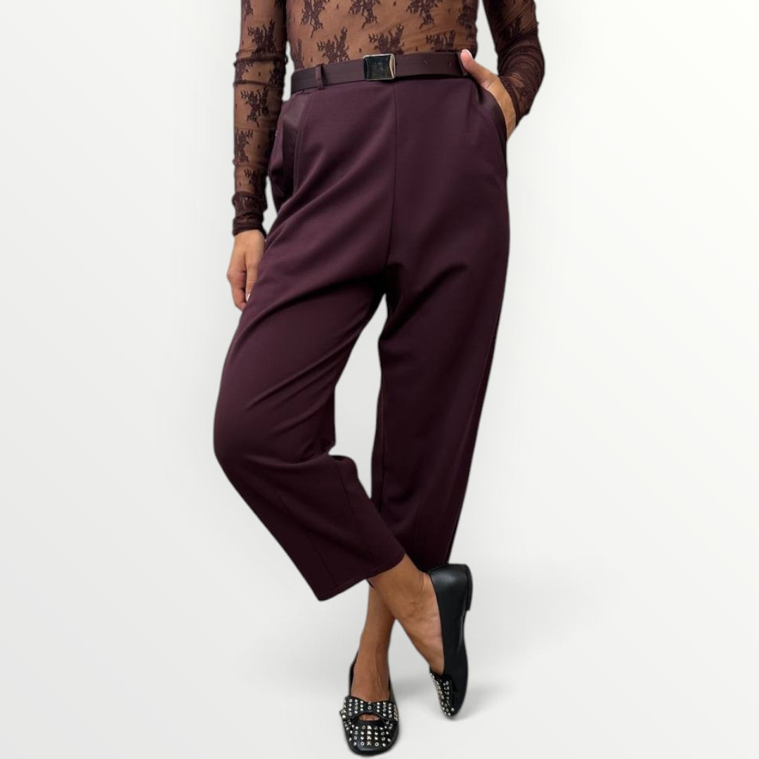 IMPERIAL - PANTALONE IN PUNTO MILANO CON CINTURA