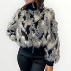 AYFEE - BOMBER IN ECO-PELLICCIA CON INSERTO A COSTINA