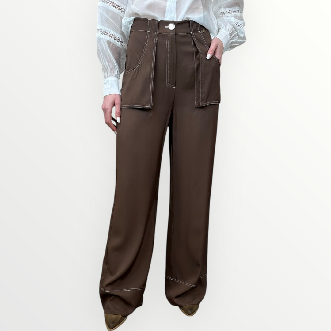 FRACOMINA - PANTALONE LUNGO IN VISCOSA