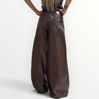 HAVEONE - PANTALONE IN ECO-PELLE SUPER PALAZZO