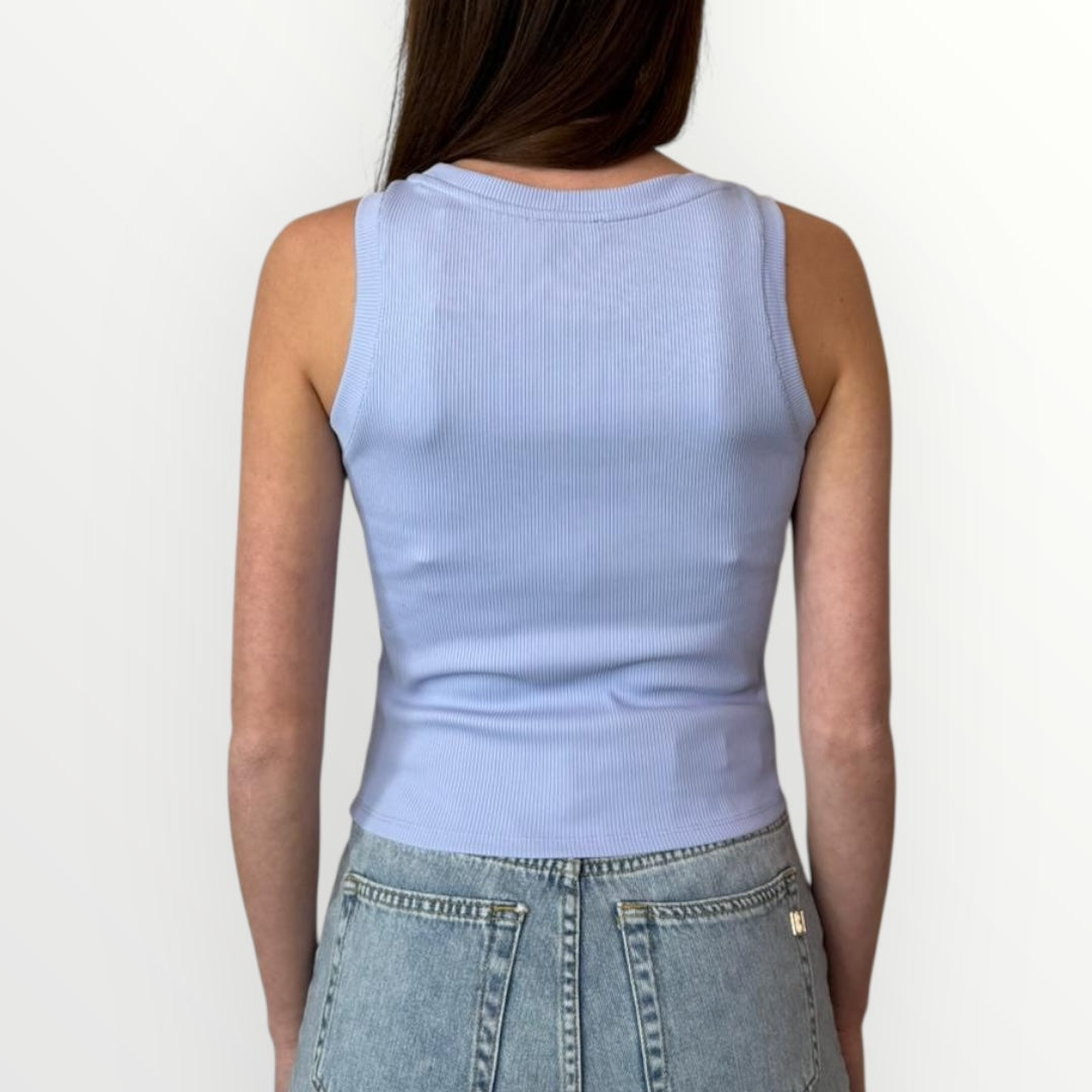 FRACOMINA - CANOTTA SLIM CON LOGO DI BRILLANTI