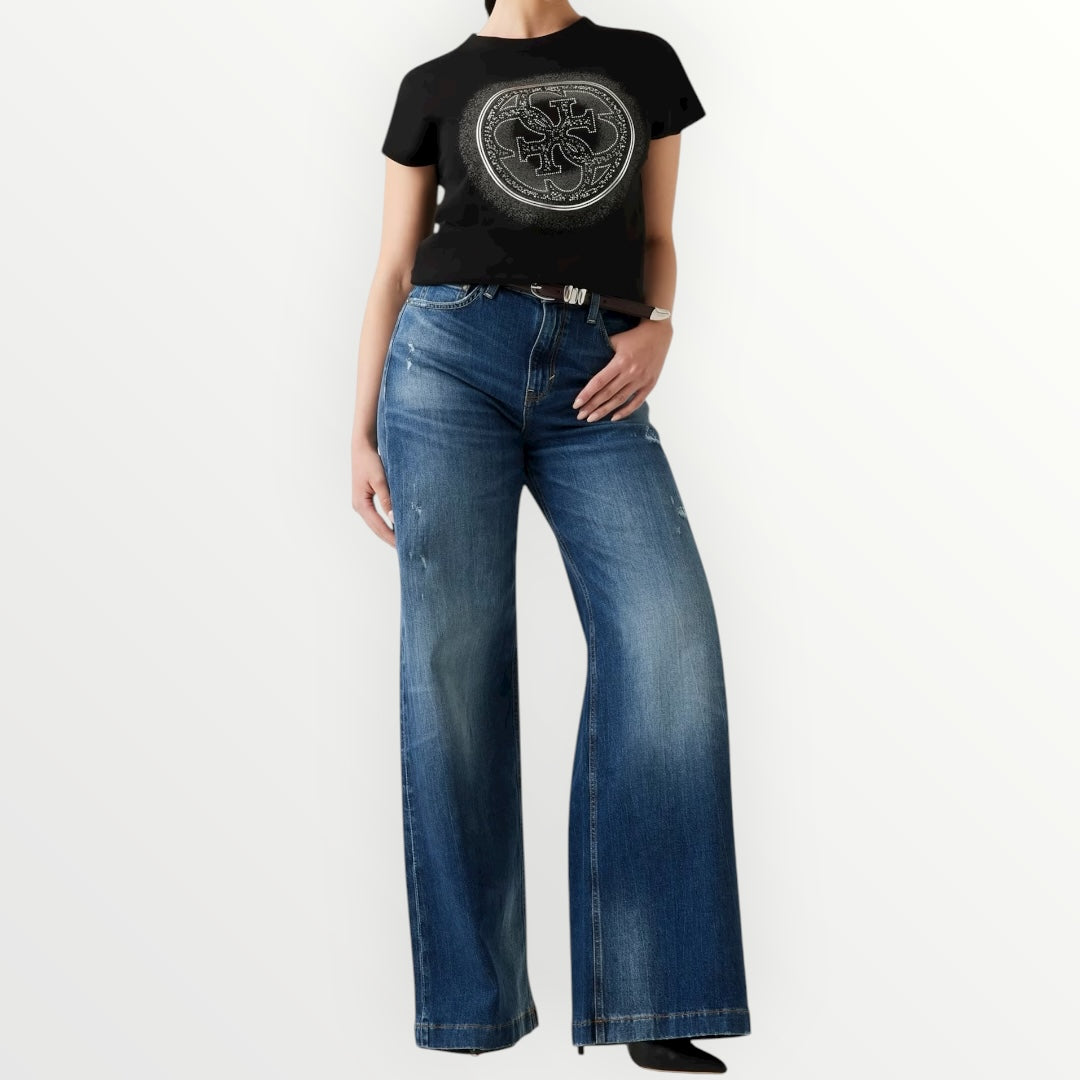 GUESS - T-SHIRT CON LOGO SFUMATO