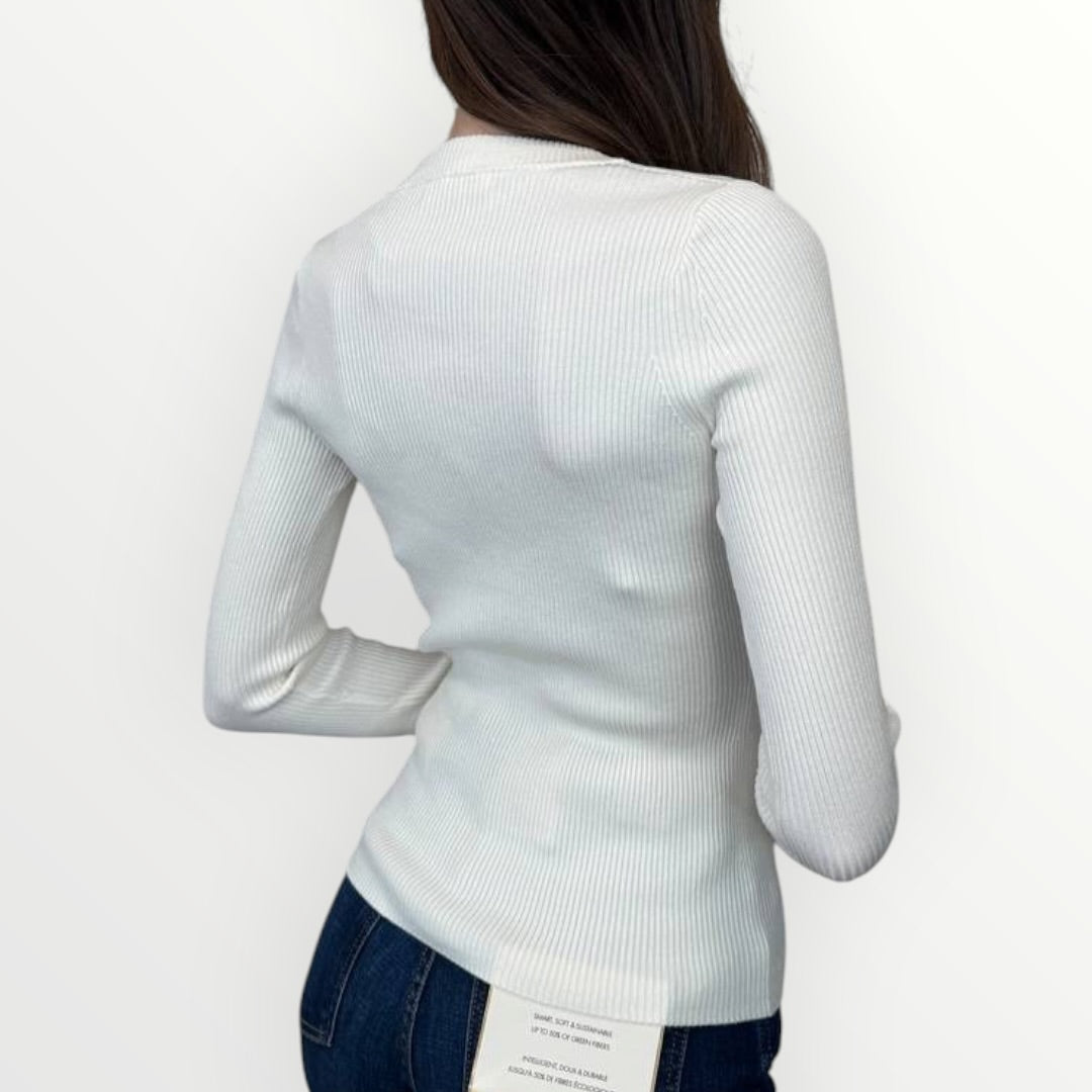 GUESS - CARDIGAN A COSTINA CON BOTTONI GIOIELLO