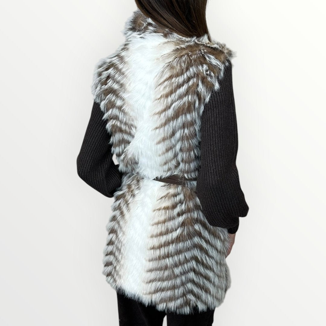AYFEE - GILET IN ECO-PELLICCIA CON CINTURINA IN VITA
