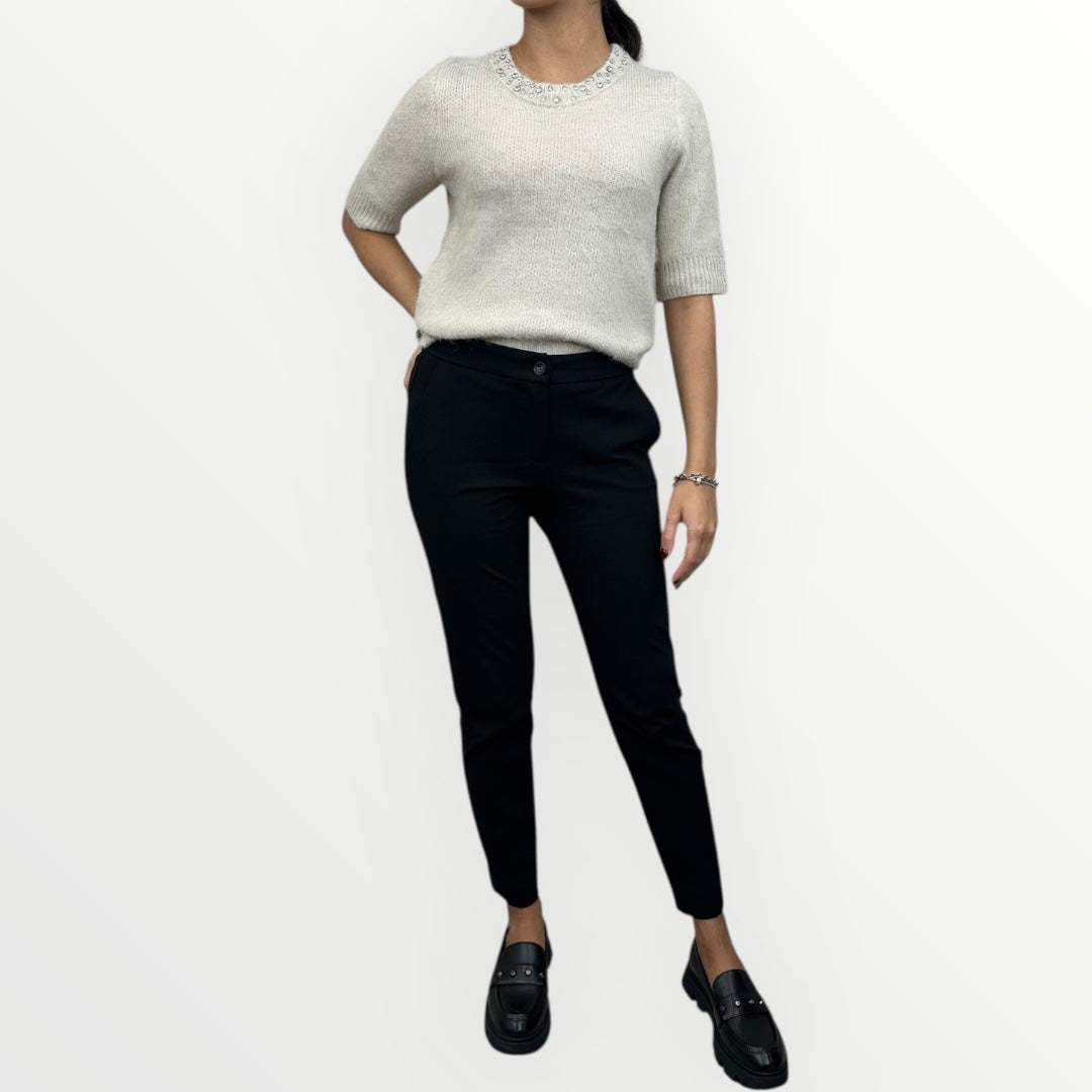 ANGELA DAVIS - PANTALONE STRETCH CON VITA ELASTICA