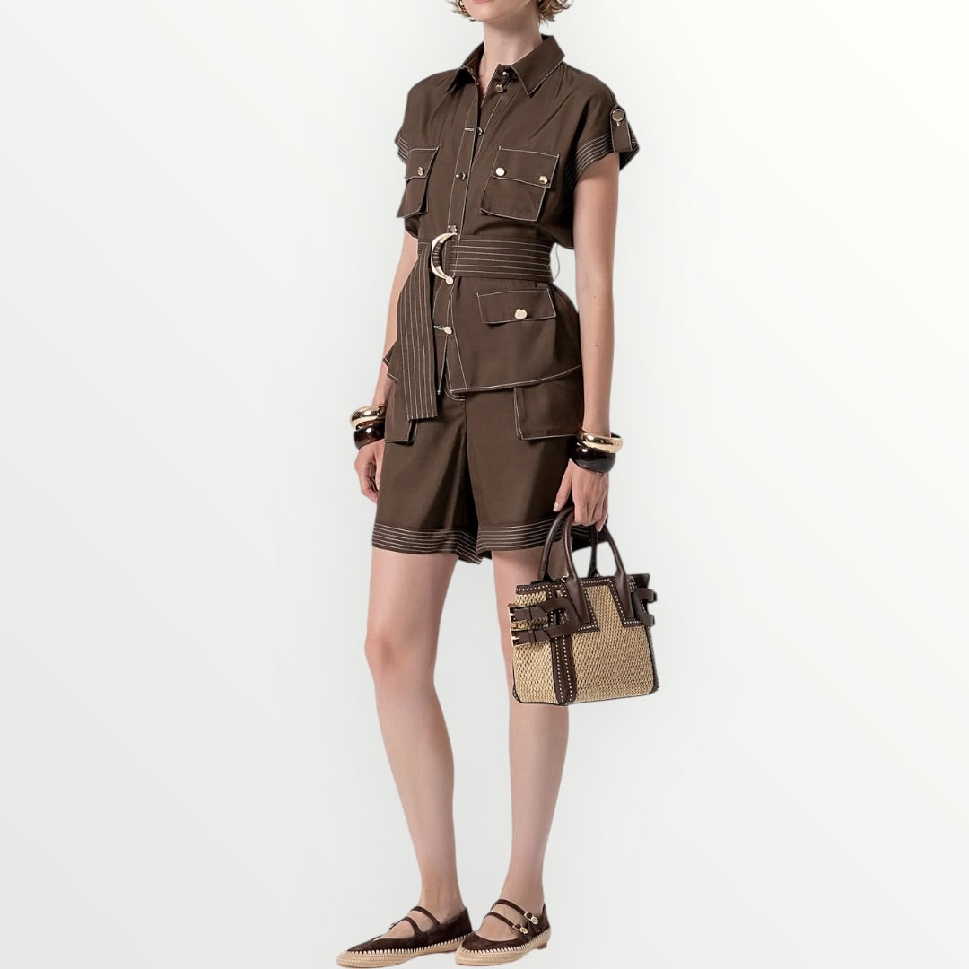 FRACOMINA - GIACCA IN VISCOSA CON CINTURA