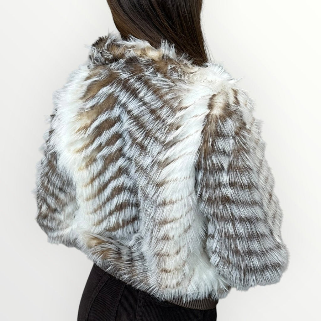 AYFEE - GIACCA IN ECO-PELLICCIA CON INSERTI IN PELLE