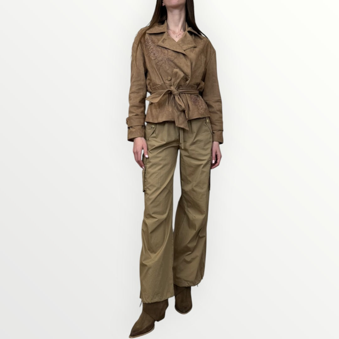 NO SECRETS - GIUBBINO IN SUEDE CON RICAMI