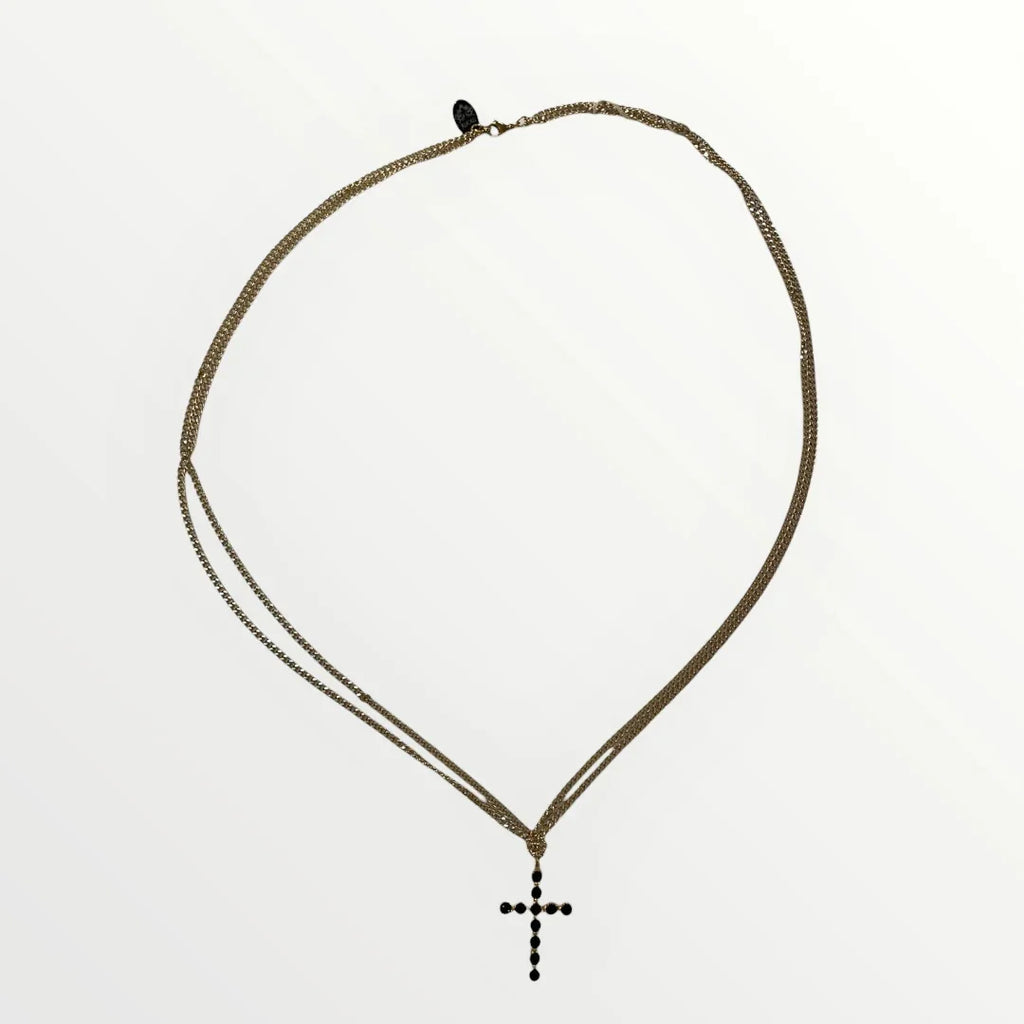 MOMI - COLLANA CROCE NERA