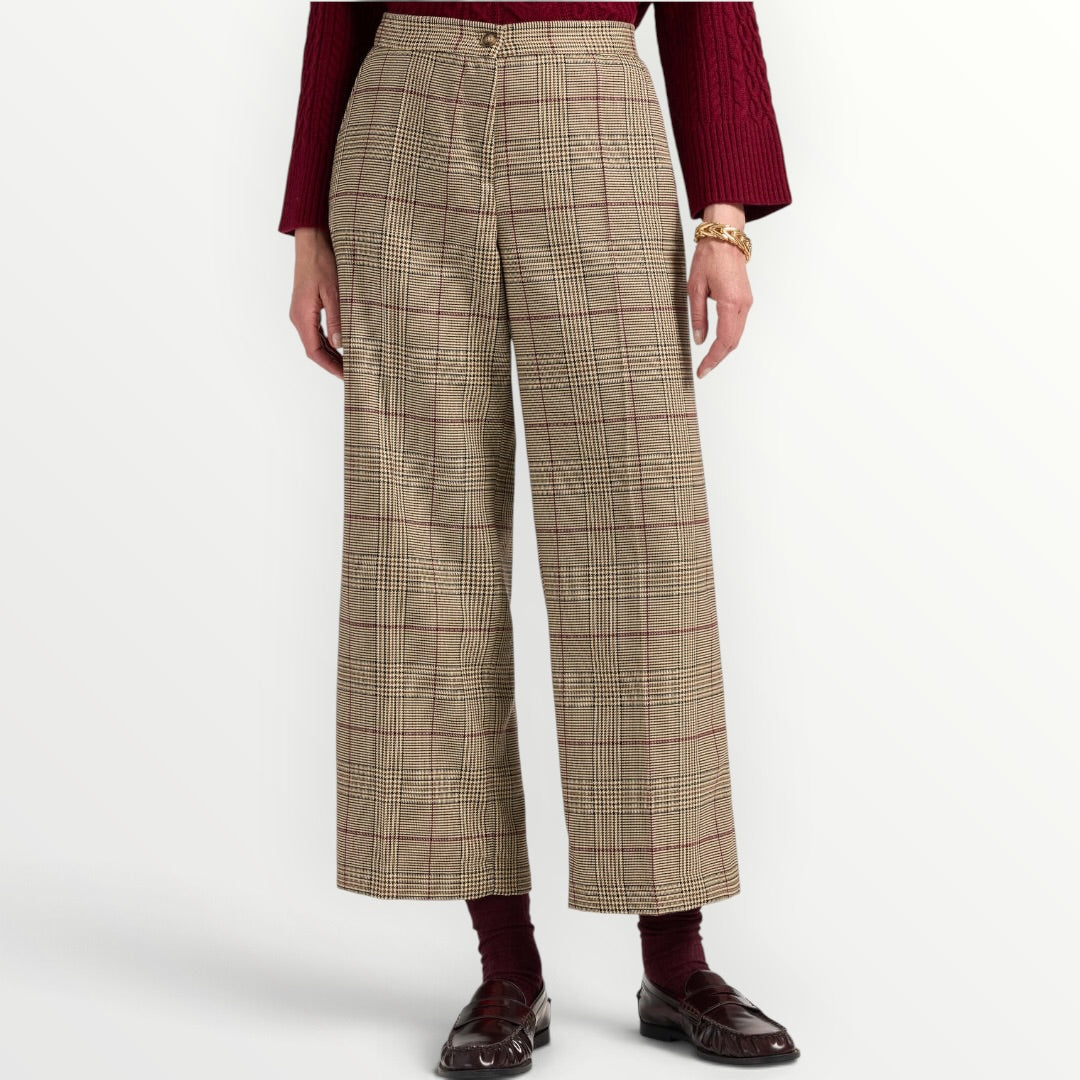 ELENA MIRO' - PANTALONE A PALAZZO IN PRINCIPE DI GALLES