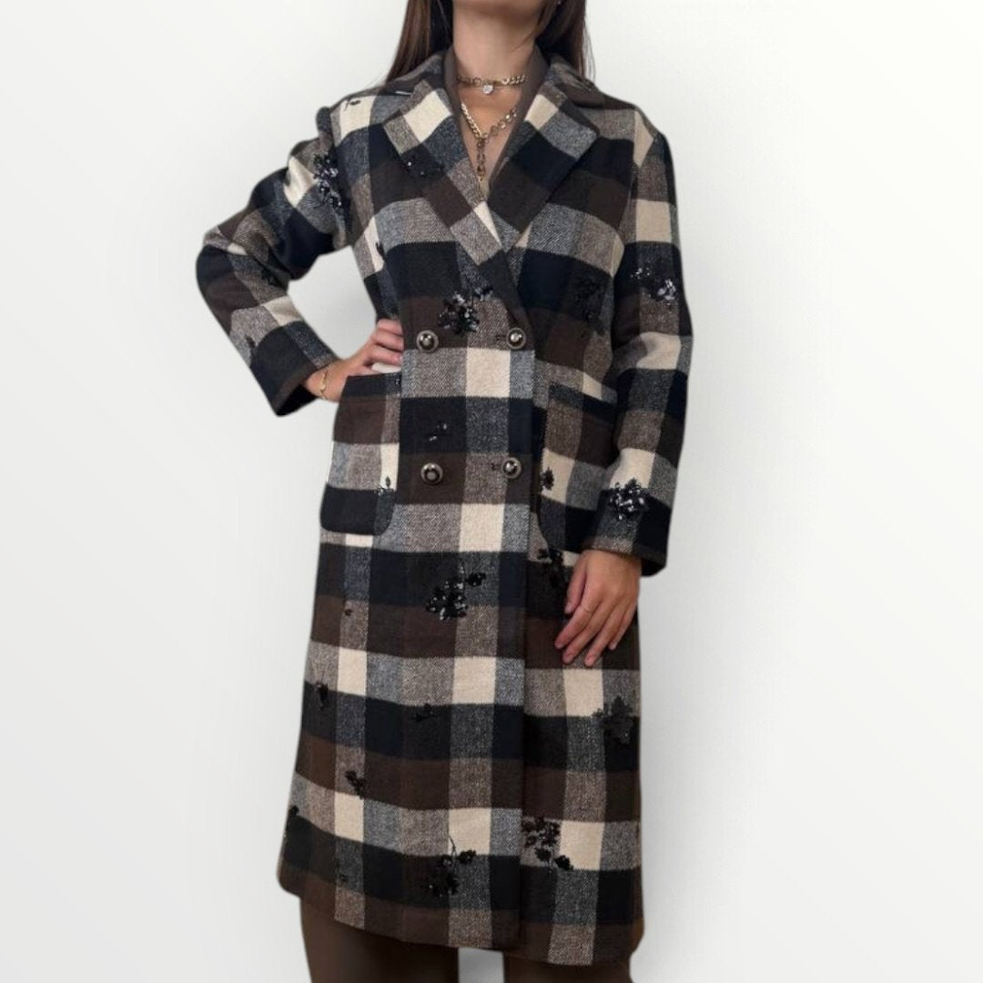 FRACOMINA - CAPPOTTO CON RICAMI IN PAILLETTES Immagine principale del prodotto