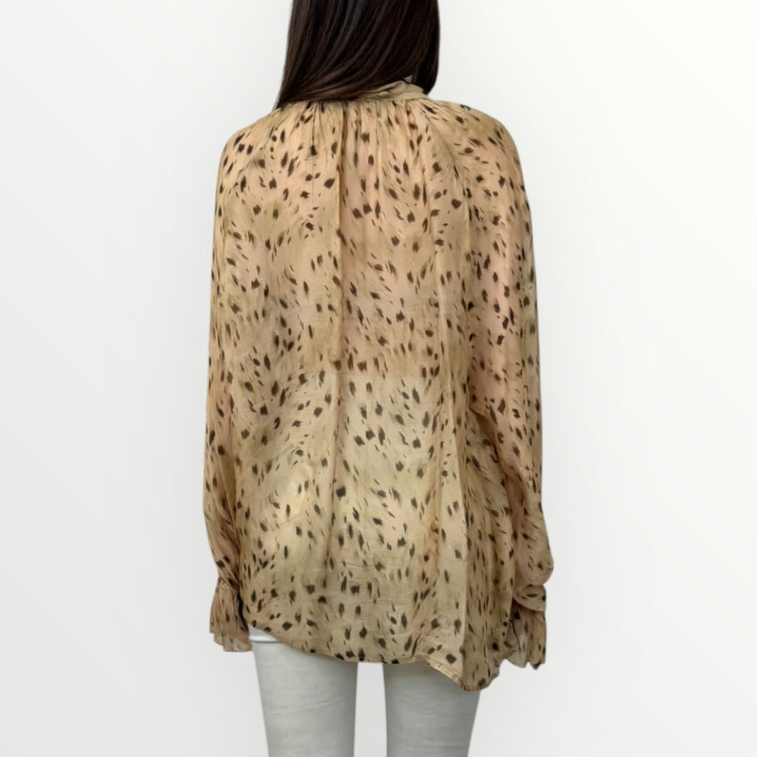 KING KONG - CAMICIA MACULATA CON FIOCCHETTO